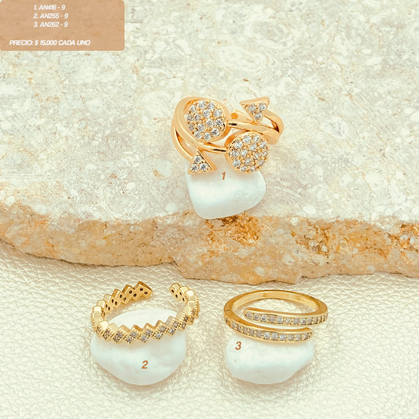 Anillos con zircones