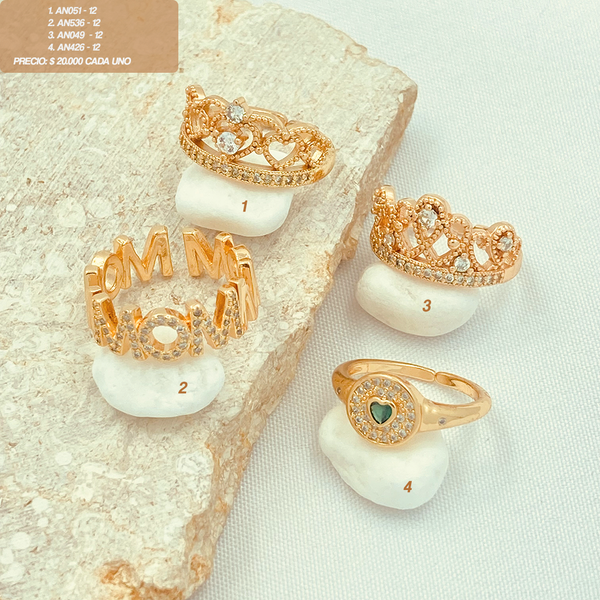 Anillos con zircones