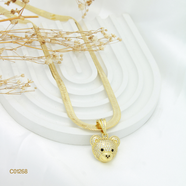 Cadena plana con oso C01268