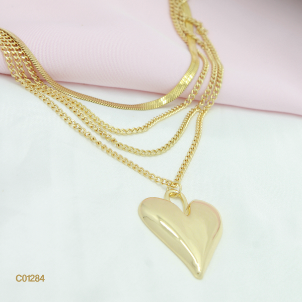 Cadena múltiple corazón C01284