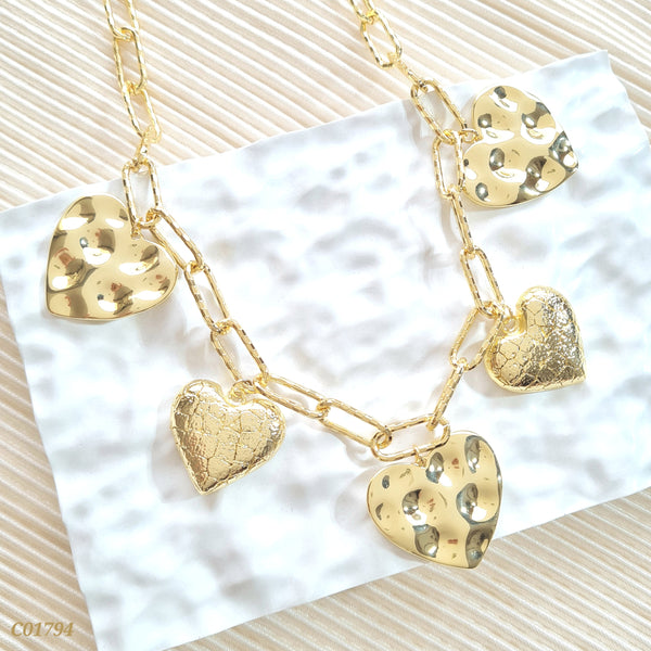 Cadena corazones irregulares C01794