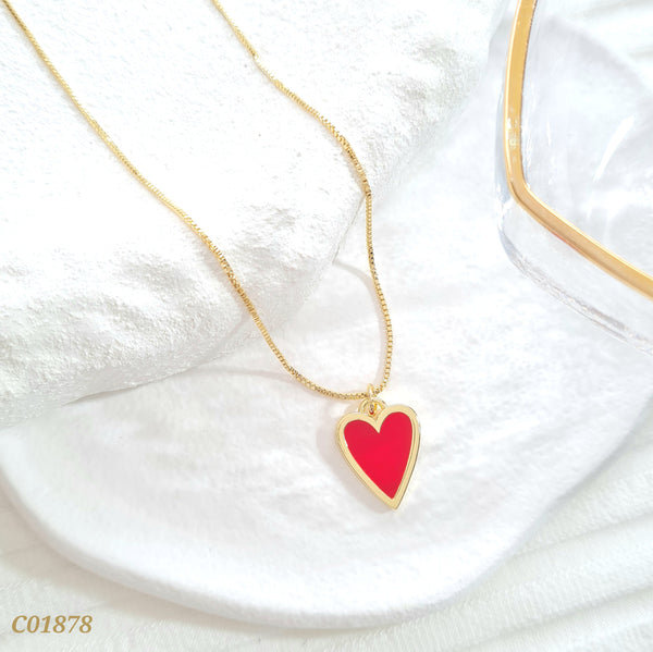 Cadena corazón rojo C01878