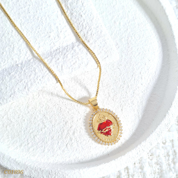 Cadena sagrado corazón ovalado C01896