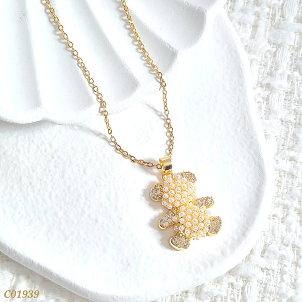 Cadena oso con perlas C01939