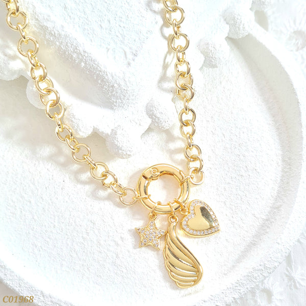 Cadena estrella, ala y corazón C01968