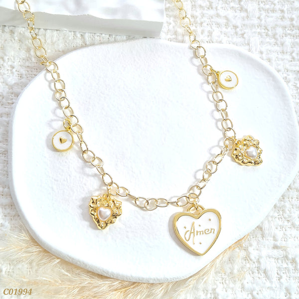 Cadena eslabones corazones C01994