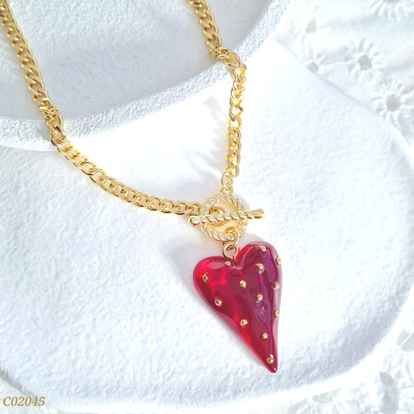 Cadena dije corazón fresa C02045