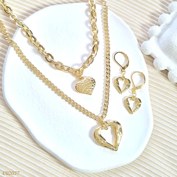 Cadena doble corazón C02057