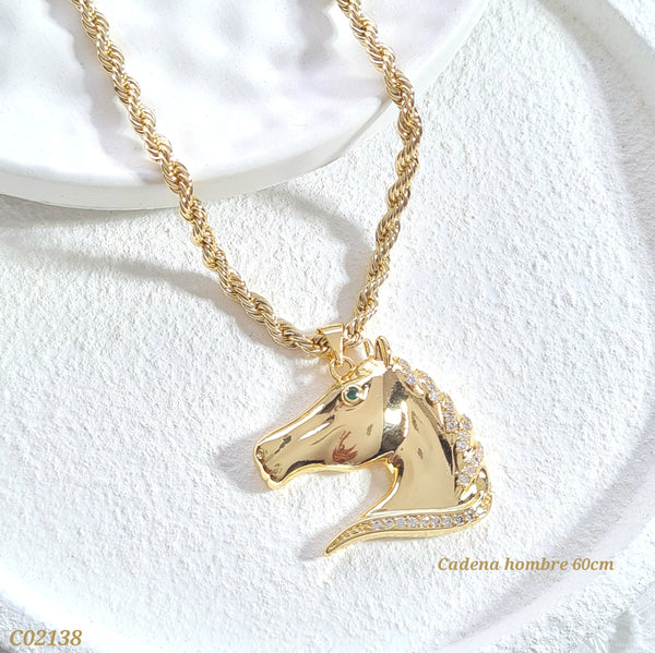 Cadena masculina caballo C02138