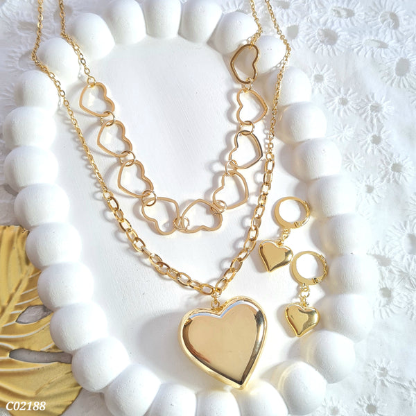 Cadena doble corazones C02188