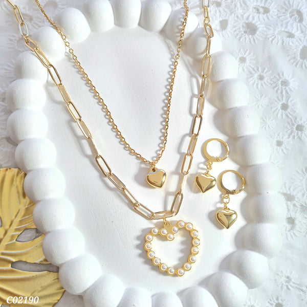 Cadena doble corazón C02190