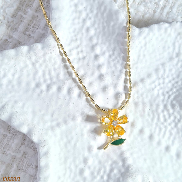 Cadena flor amarilla C02201