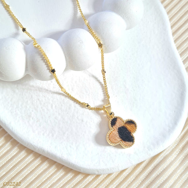 Cadena trébol animal print C02242