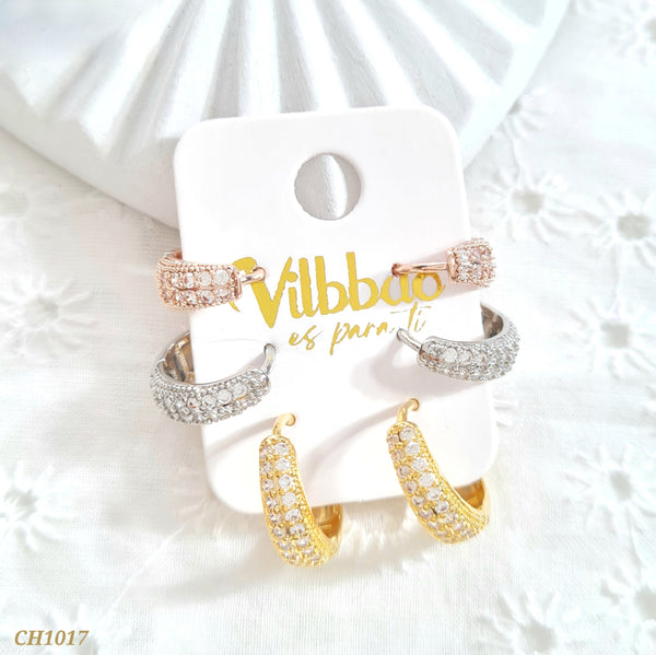 Set candongas tres oros multitamaño CH1017