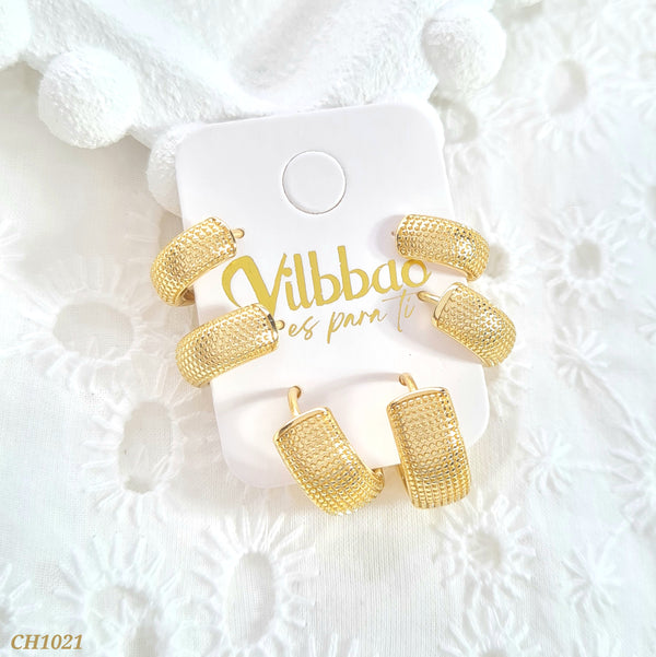 Set candongas textura CH1021