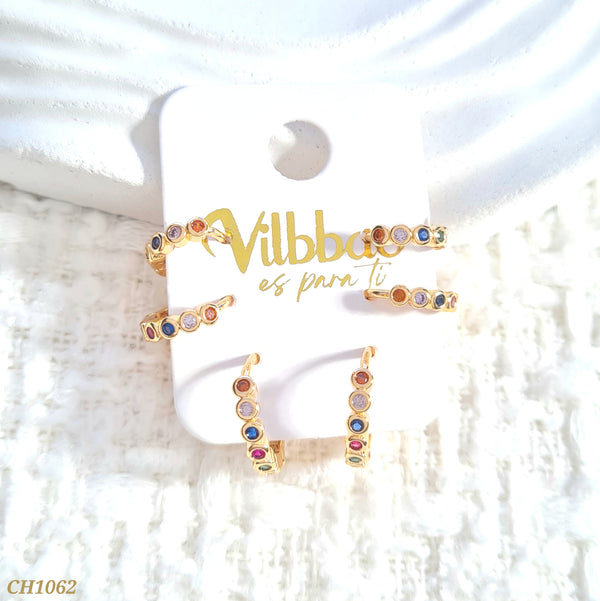 Set candongas multitamaño multicolor CH1062