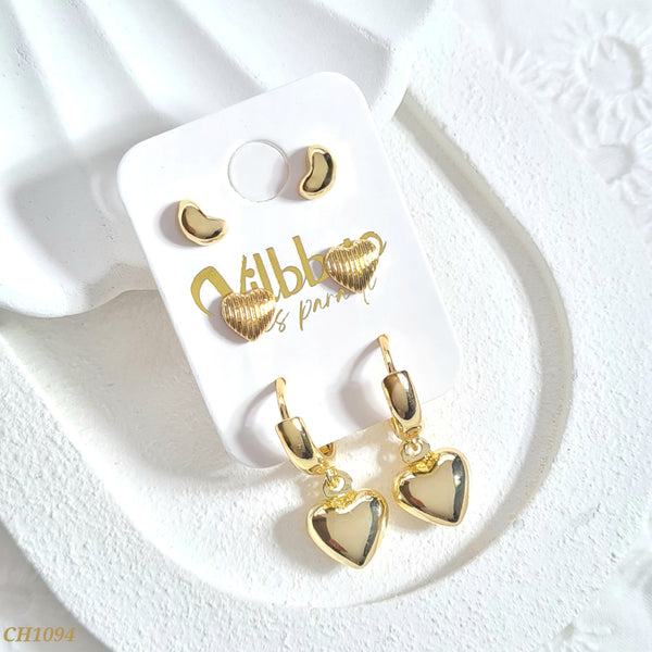 Set candongas corazones CH1094