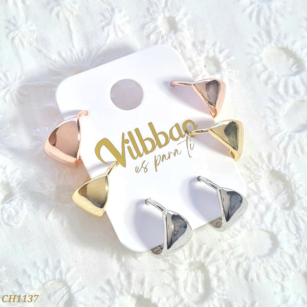 Set candongas tres oros CH1137