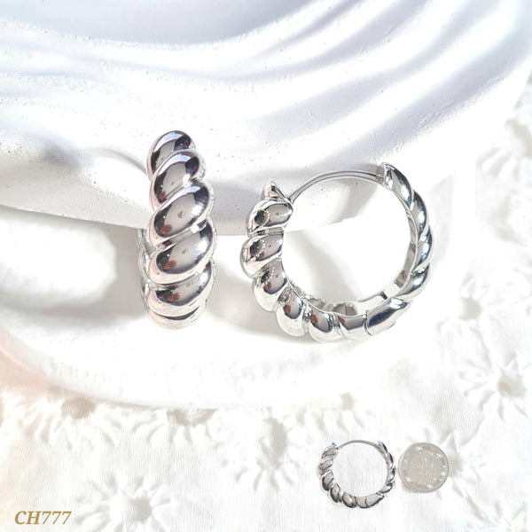 Candonga plateada entorchada CH777