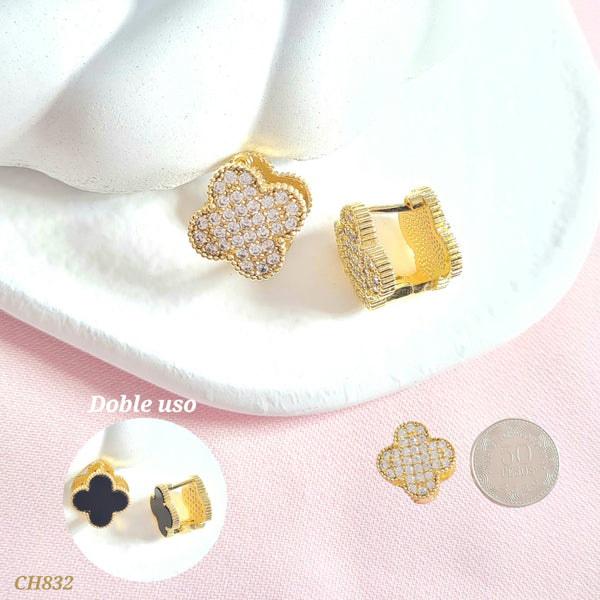 Candonga trébol negro y zircones CH832