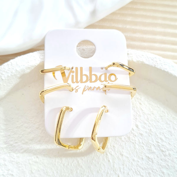 Set candongas cuadradas multitamaño CH912