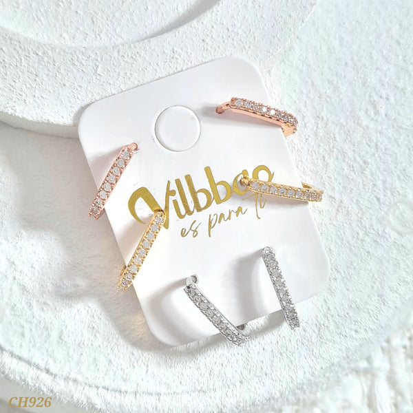 Set candongas multitamaño tres oros cuadradas CH926