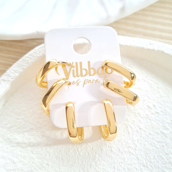 Set candongas cuadradas multitamaño CH948