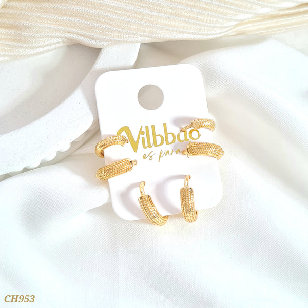 Set candongas textura microbalines CH953