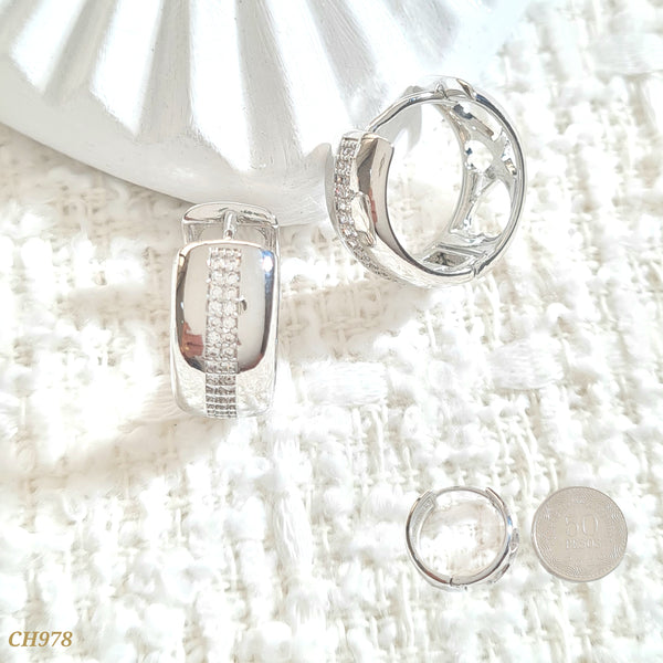 Candonga plateada zircones CH978