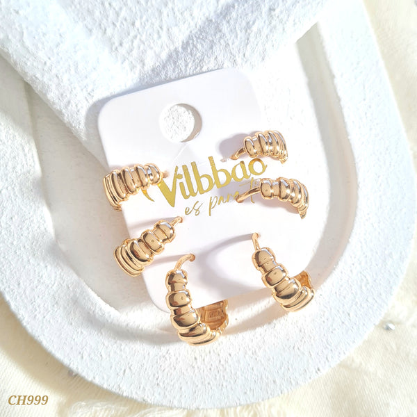 Set candongas multitamaño textura CH999