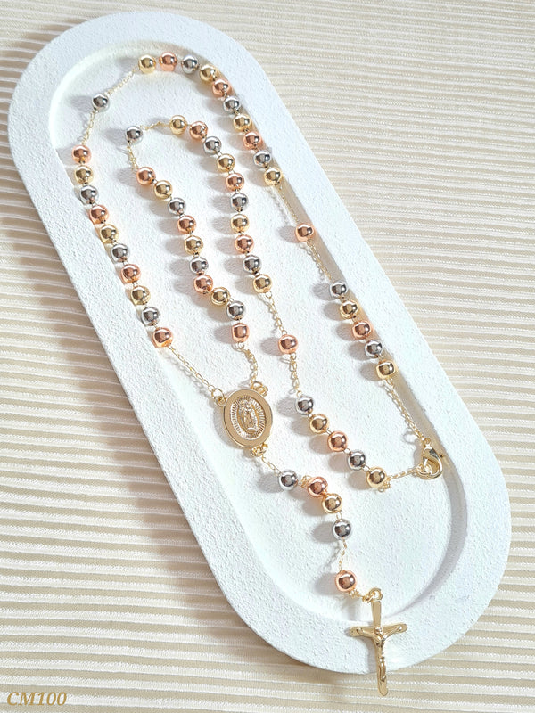 Camándula balines tres oros CM100