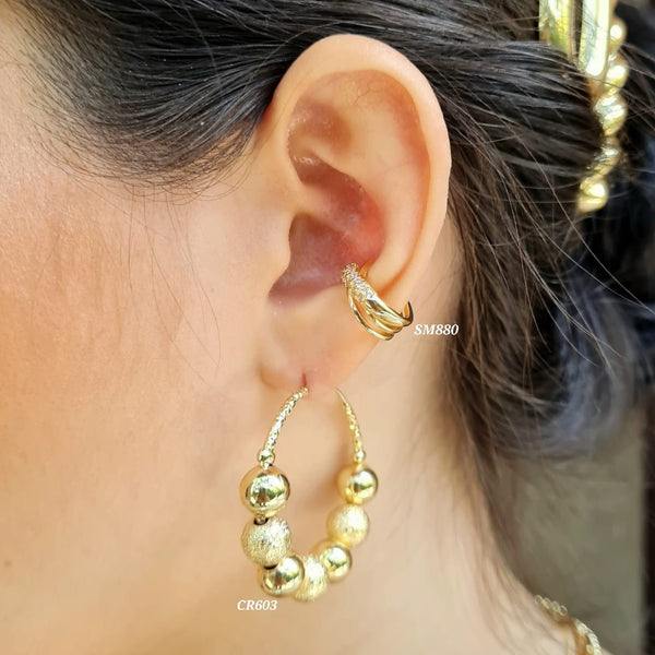 Candongas balines / Earcuff cruzado (Cada uno)