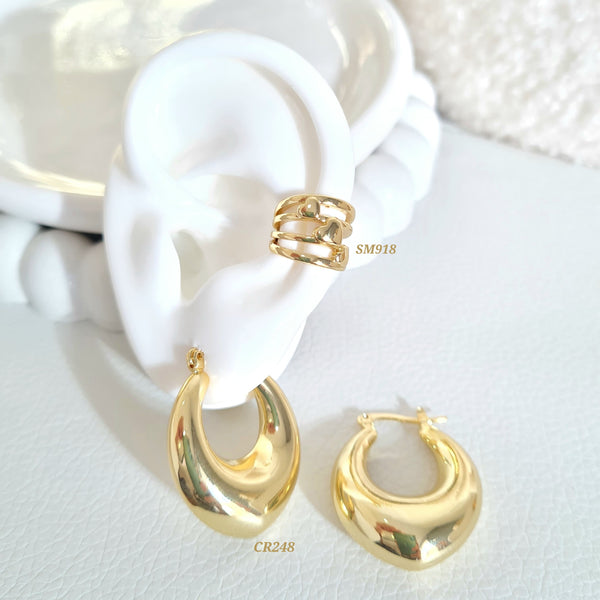 Earcuff multiple/ Candonga lisa alargada (Cada uno)