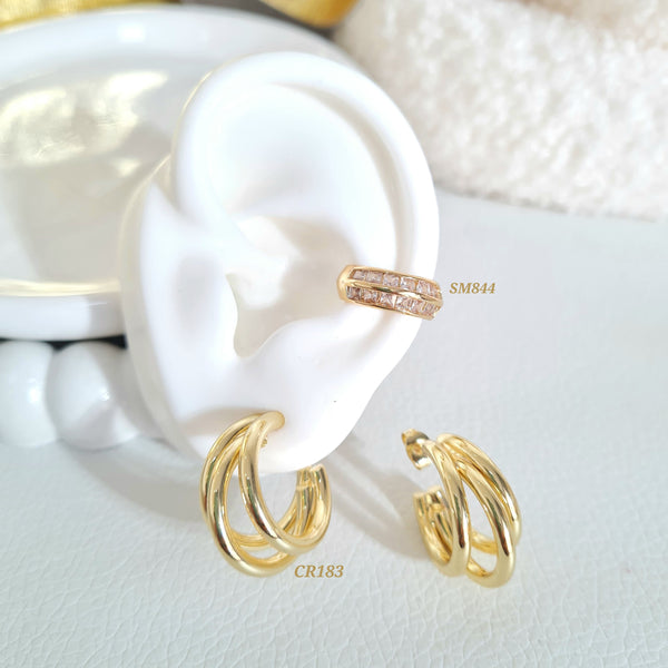 Earcuff zircones / Candonga triple pequeña (Cada uno)