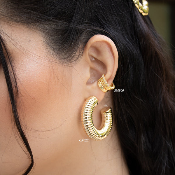 Candonga textura caracol / Earcuff triple (cada uno)