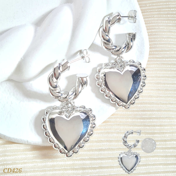 Candonga corazón plateado CD426