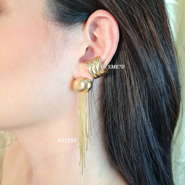 Earcuff ancho y Arete largo