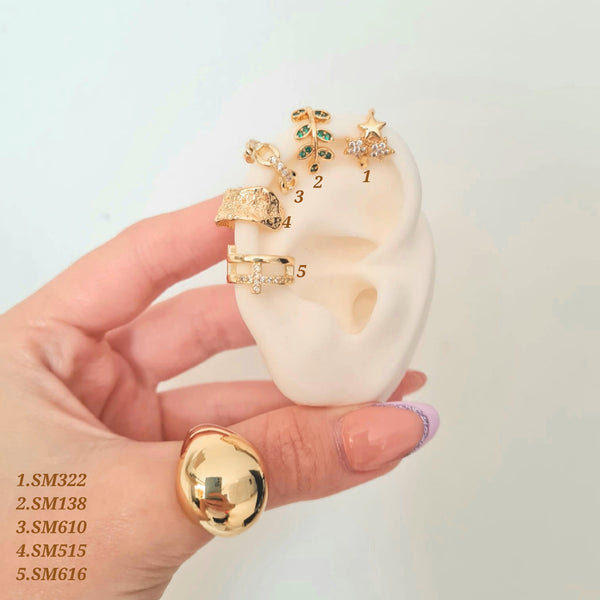 Earcuff con detalles en zircón