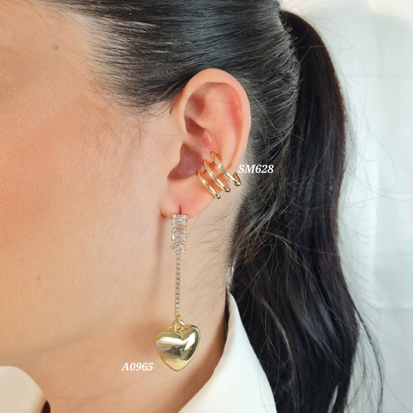 Earcuff múltiple / arete corazón