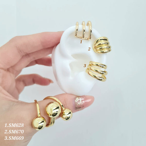 Earcuffs apariencia multiple lisos