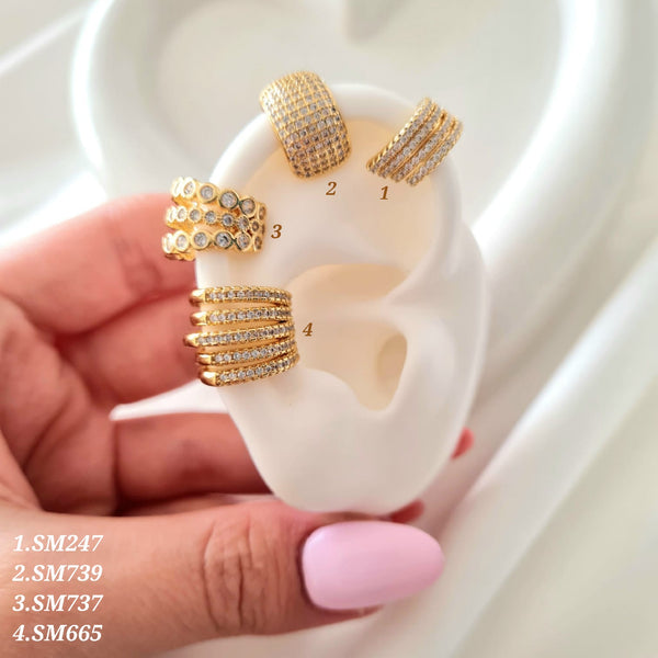 Earcuffs múltiples con zircones