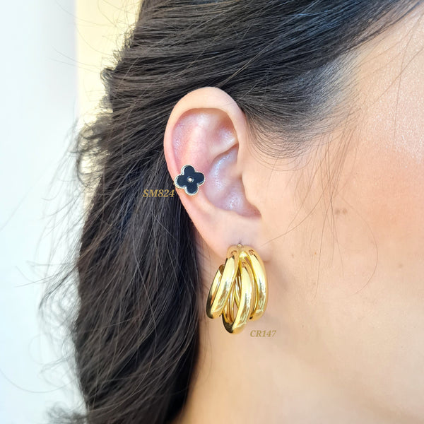 Candonga triple / Earcuff trébol (cada una)