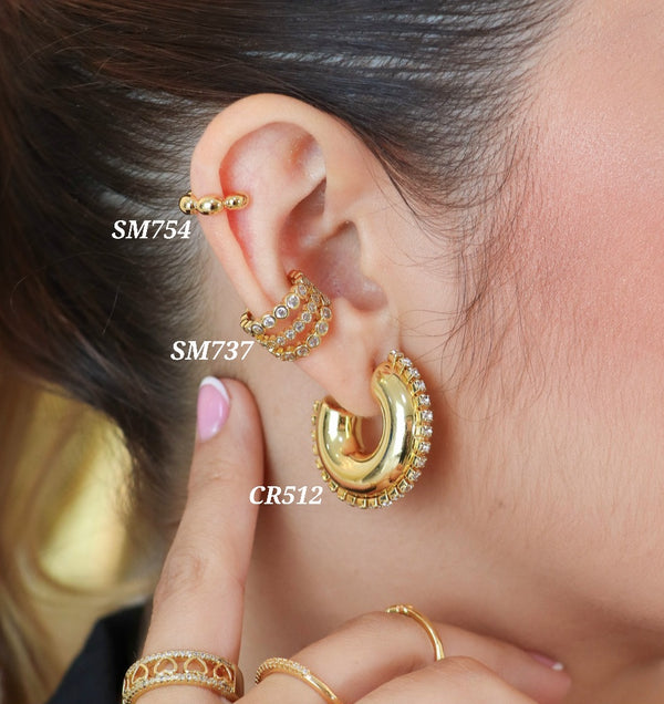 Earcuffs / candongas con zircones