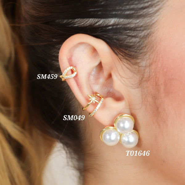 Earcuff / arete triple perla