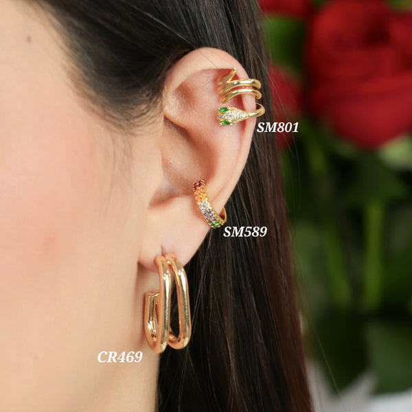 Earcuffs / candongas rectangular