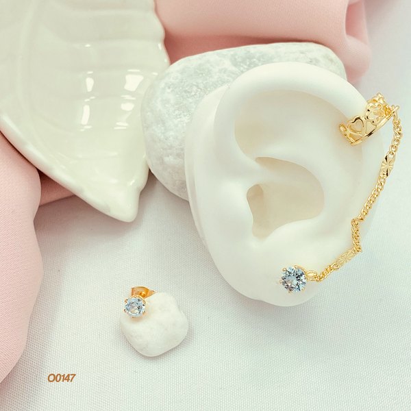 Orejera con earcuff corazón estrella O0147