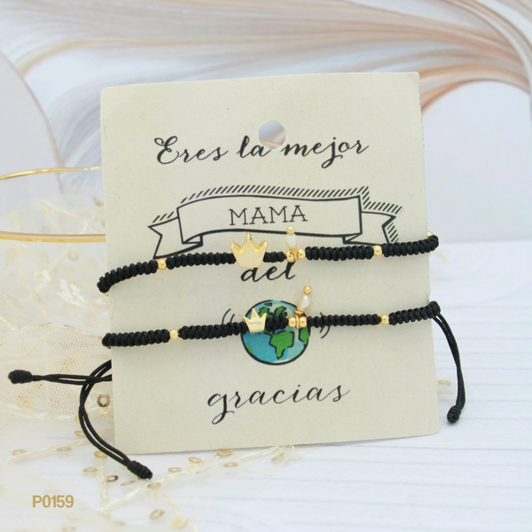 Pulseras compartir con coronas P0159