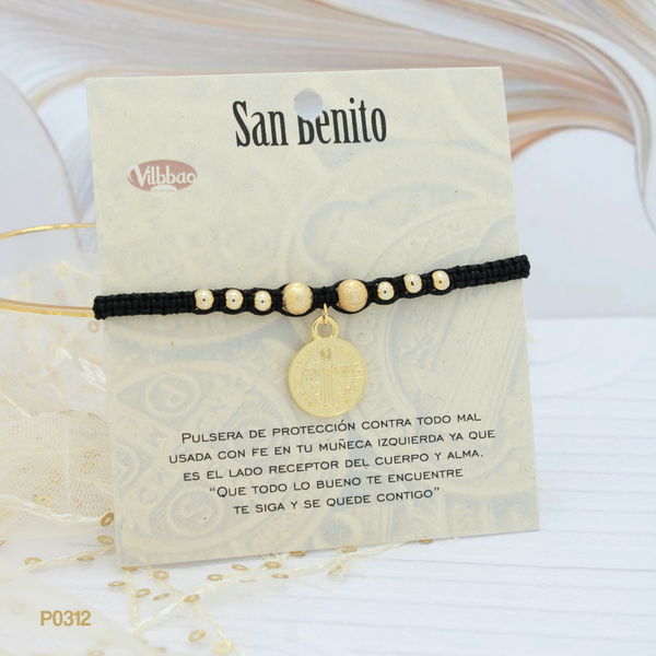 Pulsera San Benito negra P0312