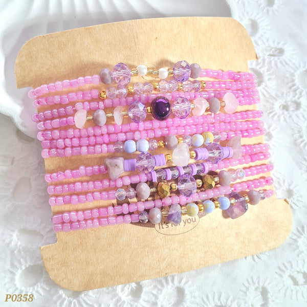 Set de pulseras color lila P0358