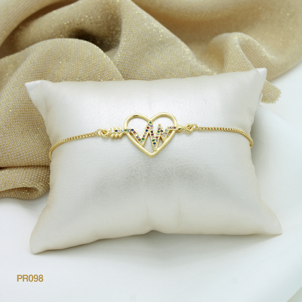 Pulsera corazón con flecha PR098